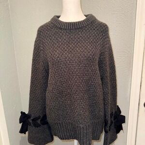 Club Mónaco Dark Gray Sweater‎ Bows Size Medium NWOT